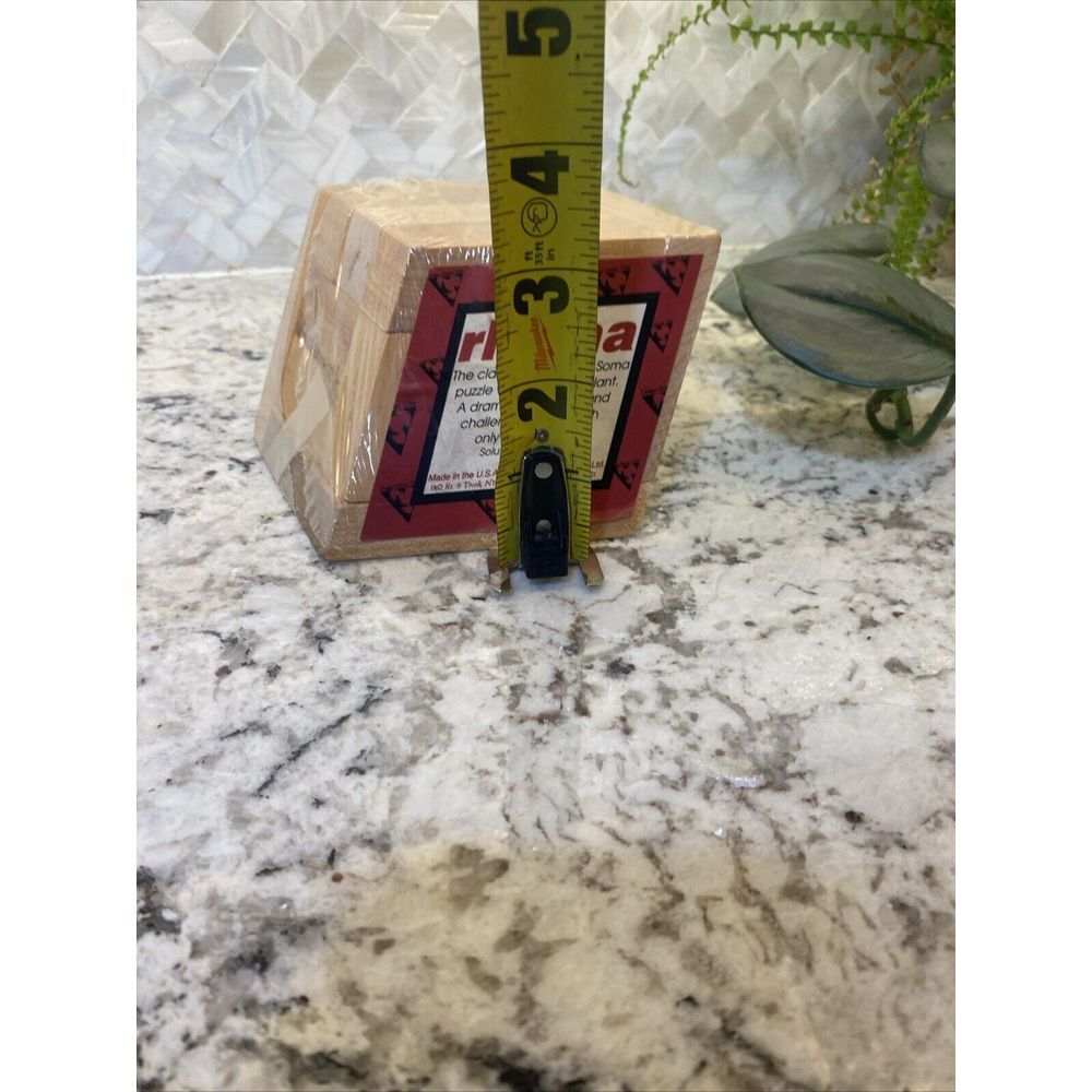 Vintage Rhoma Slanted Cube Puzzle Toy Wood Sculpture Design Science Toys New - Picture 7 of 8